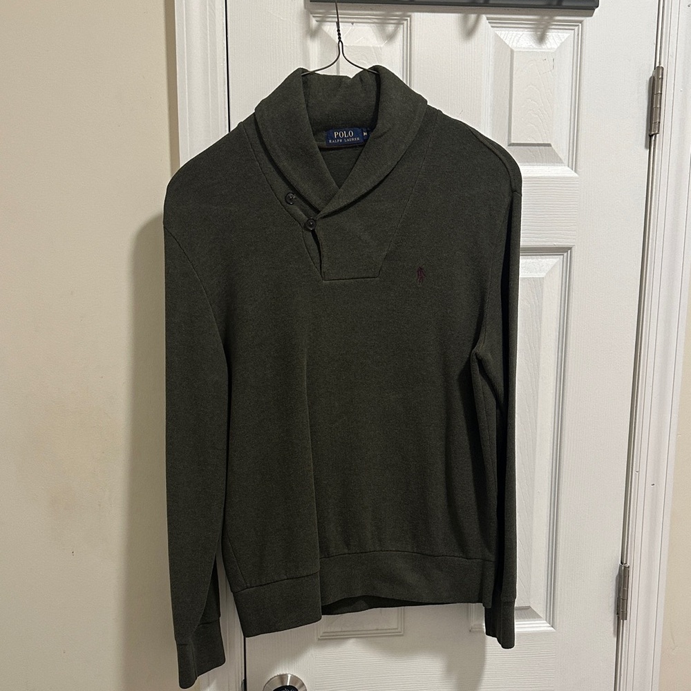 Polo by Ralph Lauren Men's Dark Green Shawl Collar Sweater